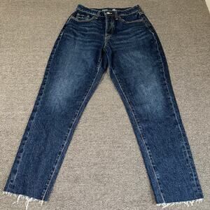 Old Navy High Rise Curvy OG Straight Blue Dark Wash Denim Women's Size 4
